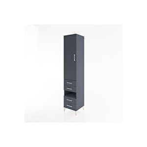 Hyperion Dolap 3 Raflı 4 Çekmeceli Tek Askılı 44x44x221 Antrasit-antrasit
