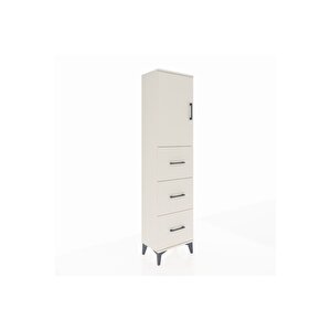 Arges Dolap Tek Raflı 3 Çekmeceli Tek Kapaklı 44x30x182 Aytaşı-aytaşı
