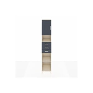 Hyperion Dolap 4 Raflı 3 Çekmeceli Tek Kapaklı 44x44x243 Aytaşı-antrasit