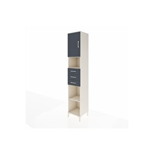 Hyperion Dolap 4 Raflı 3 Çekmeceli Tek Kapaklı 44x44x243 Aytaşı-antrasit