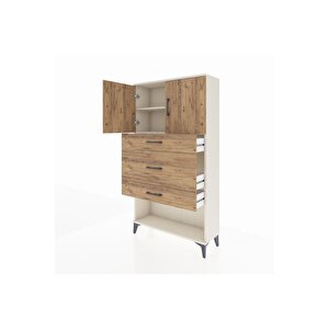 Arges Dolap 2 Raflı 3 Çekmeceli 2 Kapaklı 88x30x163 Aytaşı-çam