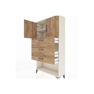 Arges Dolap 2 Raflı 3 Çekmeceli 2 Kapaklı 88x30x163 Aytaşı-çam