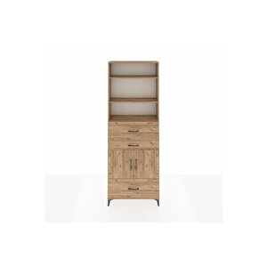 Arges Dolap 4 Raflı 3 Çekmeceli 2 Kapaklı 88x30x243 Çam-çam