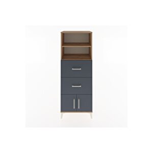 Hyperion Dolap 2 Raflı 2 Çekmeceli 2 Kapaklı 60x44x163 Çam-antrasit