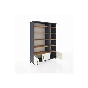 Hyperion Dolap 10 Raflı 3 Kapaklı 132x44x195 Antrasit-aytaşı/çam