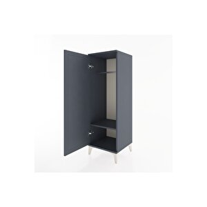 Hyperion Dolap Tek Raflı Tek Kapaklı Tek Askılı 44x44x134 Antrasit-antrasit