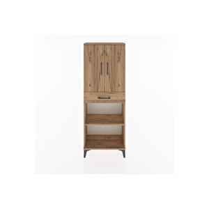 Arges Dolap 3 Raflı Tek Çekmeceli 2 Kapaklı 60x30x163 Çam-çam