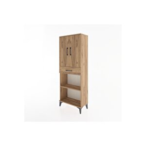 Arges Dolap 3 Raflı Tek Çekmeceli 2 Kapaklı 60x30x163 Çam-çam