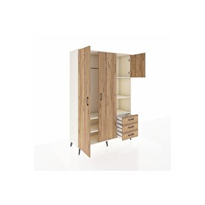 Hyperion Gardrop 5 Raflı 3 Çekmeceli Tek Askılı 132x44x195 Aytaşı-çam