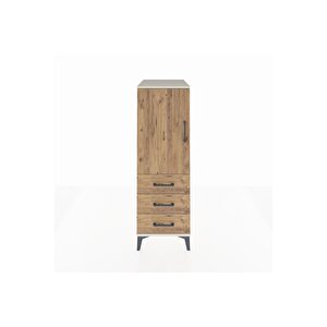 Kronos Dolap 2 Raflı 3 Çekmeceli Tek Kapaklı 44x59x134 Aytaşı-çam