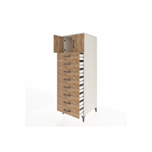 Kronos Dolap Tek Raflı 8 Çekmeceli 2 Kapaklı 60x59x182 Aytaşı-çam