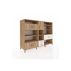 Kronos Dolap 13 Raflı 3 Çekmeceli 5 Kapaklı 220x59x163 Çam-çam/aytaşı