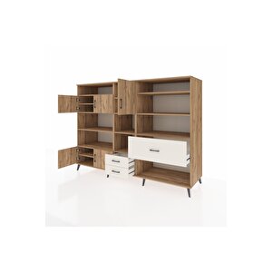 Kronos Dolap 13 Raflı 3 Çekmeceli 5 Kapaklı 220x59x163 Çam-çam/aytaşı