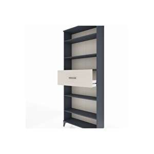 Arges Dolap 5 Raflı Tek Çekmeceli 88x30x221 Antrasit-aytaşı
