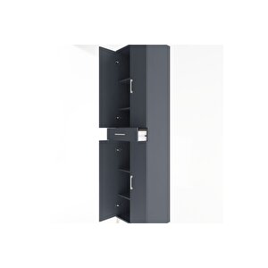 Hyperion Dolap 5 Raflı Tek Çekmeceli 4 Kapaklı 60x44x243 Antrasit-antrasit