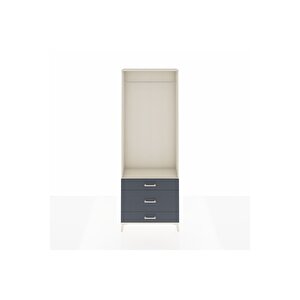 Arges Dolap Tek Raflı 3 Çekmeceli Tek Askılı 88x30x243 Aytaşı-antrasit