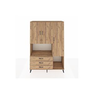 Hyperion Gardrop 6 Raflı 3 Çekmeceli 3 Kapaklı 132x44x195 Çam-çam