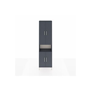 Arges Dolap 3 Raflı 4 Kapaklı Tek Askılı 60x30x221 Antrasit-antrasit