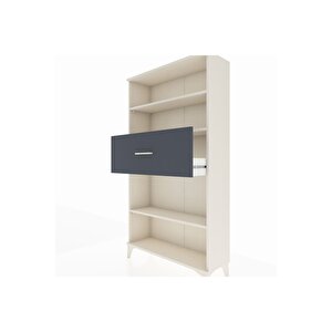 Arges Dolap 3 Raflı Tek Çekmeceli 88x30x163 Aytaşı-antrasit