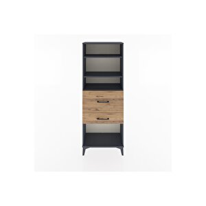 Arges Dolap 3 Raflı 2 Çekmeceli 60x30x163 Antrasit-çam