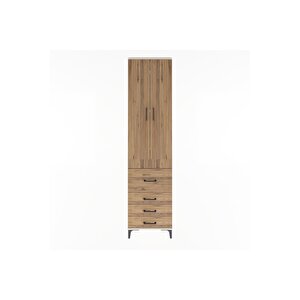 Arges Dolap 4 Raflı 4 Çekmeceli 2 Kapaklı 60x30x243 Aytaşı-çam