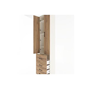 Arges Dolap 4 Raflı 4 Çekmeceli 2 Kapaklı 60x30x243 Aytaşı-çam