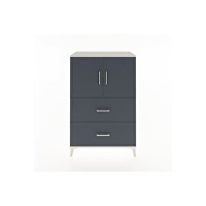 Hyperion Dolap 2 Raflı 2 Çekmeceli 2 Kapaklı 88x44x134 Aytaşı-antrasit