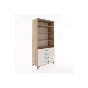 Hyperion Dolap 4 Raflı 4 Çekmeceli 88x44x195 Çam-aytaşı