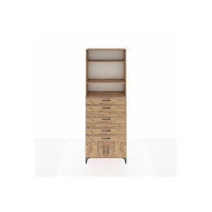 Arges Dolap 3 Raflı 5 Çekmeceli 2 Kapaklı 88x30x243 Çam-çam