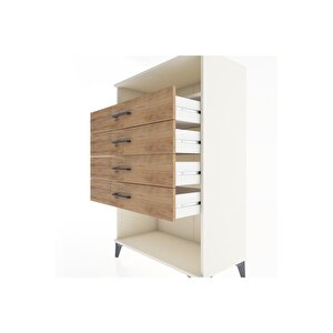 Hyperion Dolap Tek Raflı 4 Çekmeceli 88x44x134 Aytaşı-çam