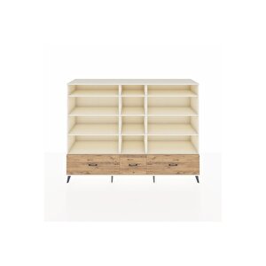 Hyperion Dolap 12 Raflı 3 Çekmeceli  220x44x163 Aytaşı-aytaşı/çam