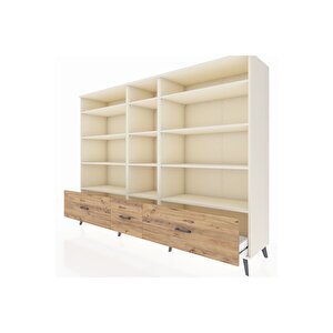 Hyperion Dolap 12 Raflı 3 Çekmeceli  220x44x163 Aytaşı-aytaşı/çam