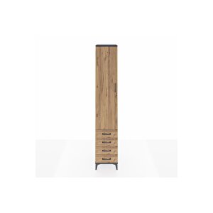 Hyperion Dolap 3 Raflı 4 Çekmeceli Tek Askılı 44x44x243 Antrasit-çam