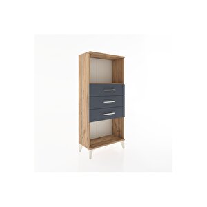 Hyperion Dolap Tek Raflı 3 Çekmeceli 60x44x134 Çam-antrasit