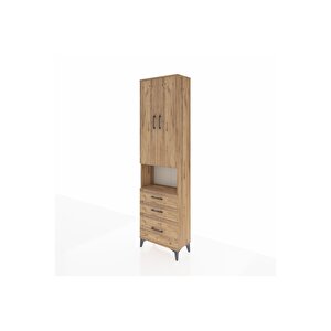 Arges Dolap 4 Raflı 3 Çekmeceli 2 Kapaklı 60x30x221 Çam-çam