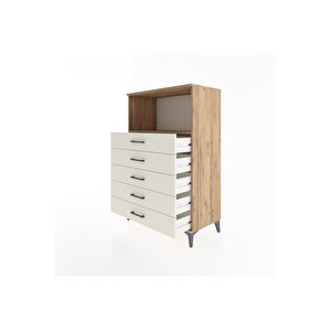 Hyperion Dolap Tek Raflı 4 Çekmeceli 88x44x134 Çam-aytaşı