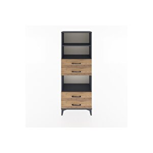 Arges Dolap 3 Raflı 4 Çekmeceli 60x30x163 Antrasit-çam