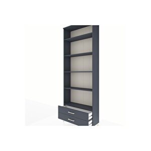 Arges Dolap 5 Raflı 2 Çekmeceli 88x30x243 Antrasit-antrasit