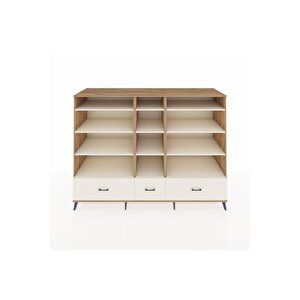 Kronos Dolap 12 Raflı 3 Çekmeceli  220x59x163 Çam-aytaşı