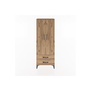Arges Dolap 4 Raflı 2 Çekmeceli 2 Kapaklı 60x30x163 Çam-çam