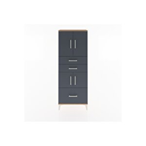 Arges Dolap 3 Raflı 3 Çekmeceli 4 Kapaklı 60x30x163 Çam-antrasit