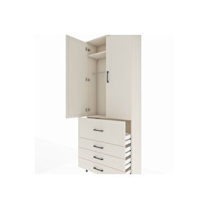 Arges Dolap 2 Raflı 4 Çekmeceli Tek Askılı 88x30x221 Aytaşı-aytaşı