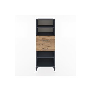 Hyperion Dolap 3 Raflı 2 Çekmeceli 60x44x163 Antrasit-çam