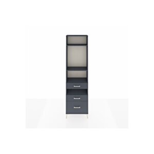 Arges Dolap 4 Raflı 3 Çekmeceli 60x30x221 Antrasit-antrasit