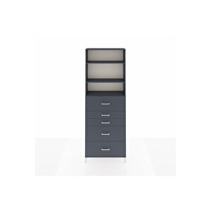 Arges Dolap 3 Raflı 5 Çekmeceli 88x30x243 Antrasit-antrasit