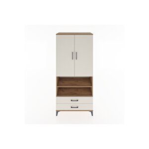 Hyperion Dolap 3 Raflı 2 Çekmeceli Tek Askılı 88x44x195 Çam-aytaşı