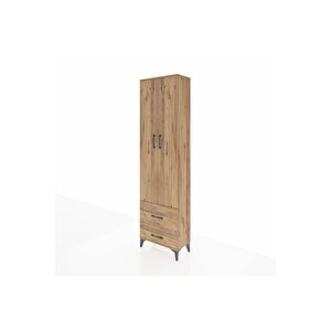 Arges Dolap 3 Raflı 2 Çekmeceli Tek Askılı 60x30x221 Çam-çam