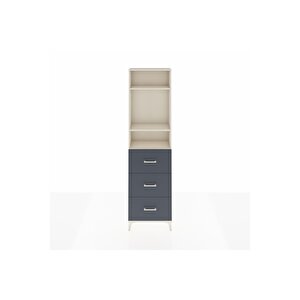 Arges Dolap 3 Raflı 3 Çekmeceli 60x30x221 Aytaşı-antrasit