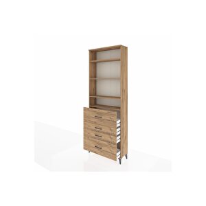 Arges Dolap 4 Raflı 4 Çekmeceli 88x30x243 Çam-çam
