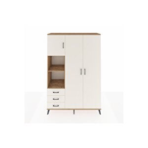 Hyperion Gardrop 6 Raflı 3 Çekmeceli Tek Askılı 132x44x195 Çam-aytaşı